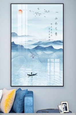 File tranh File tranh hiện đại pha lê gương KF100336 (bản gốc) treo quán cafe