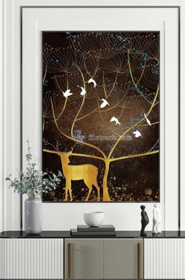 File gốc File tranh hiện đại pha lê gương KF100393 (in mica) cắt laser