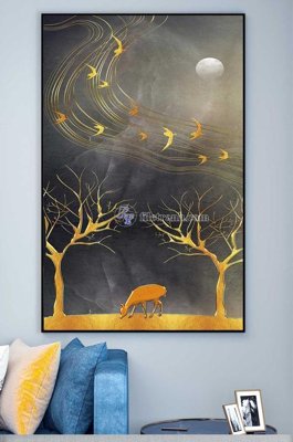 File gốc File tranh hiện đại pha lê gương KF100397 (in mica) cắt laser