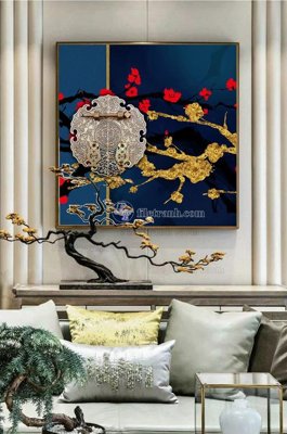 File in trần File tranh hiện đại pha lê gương KF100444 (bản gốc) mây trời