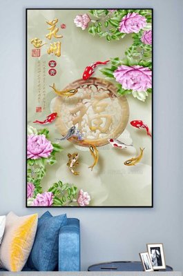 File tranh File tranh hiện đại pha lê gương KF100460 (bản gốc) in lụa 5D