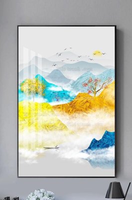 File in lụa File tranh hiện đại pha lê gương KF100484 (tân cổ điển) File tranh hiện đại pha lê gương KF100484