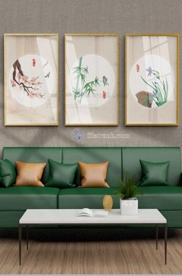 File tranh in trần 3D File tranh hiện đại pha lê gương KF100499 (ảnh gốc)