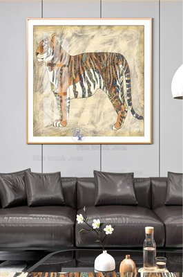 Hình ảnh file gốc in trần nhà File tranh hiện đại pha lê gương KF100592