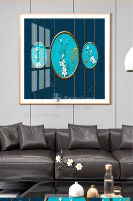 Hình ảnh file gốc in trần nhà File tranh hiện đại pha lê gương KF100630