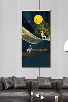 File in trần File tranh hiện đại pha lê gương KF100917 (file gốc) phong thủy