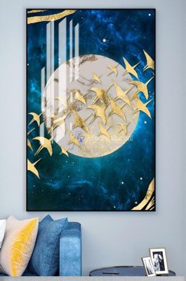 File in trần File tranh hiện đại pha lê gương KF100951 (bản gốc) hoa văn