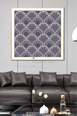 File in trần File tranh hiện đại pha lê gương KF100987 (bản gốc) hoa văn