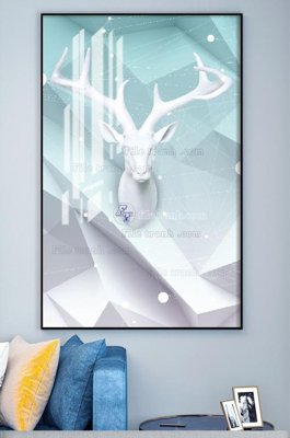 File gốc File tranh hiện đại pha lê gương KF101047 (in lụa) tranh mã đáo