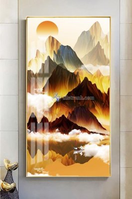 File in trần File tranh hiện đại pha lê gương KF101080 (bản gốc) phong cảnh