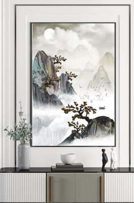 Ảnh gốc File tranh hiện đại pha lê gương KF101126 (độ nét cao) in tráng gương