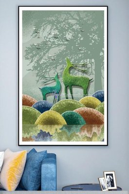 File gốc File tranh hiện đại pha lê gương KF101248 (ảnh chi tiết) để in lụa