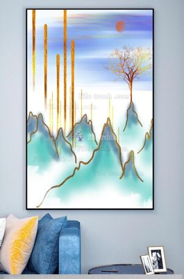 File tranh File tranh hiện đại pha lê gương KF101258 (bản gốc) in lụa dán tường
