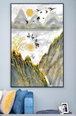 File gốc in mica File tranh hiện đại pha lê gương KF101273 chất lượng