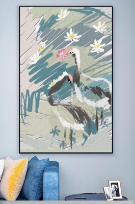 File tranh gốc in trần nhà File tranh hiện đại pha lê gương KF101319 3D