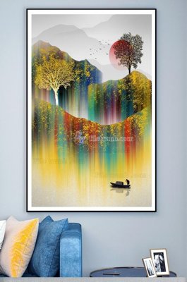 File tranh File tranh hiện đại pha lê gương KF101340 (gốc) chủ đề động vật