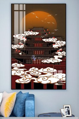 File in trần File tranh hiện đại pha lê gương KF101360 (bản gốc) đại dương