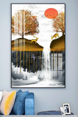 File gốc File tranh hiện đại pha lê gương KF101371 (PNG) không nền chất lượng