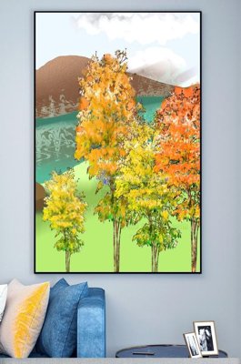 File in trần File tranh hiện đại pha lê gương KF101424 (bản gốc 3D) sống động