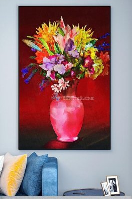 File gốc File tranh hiện đại pha lê gương KF101437 (in lụa) họa tiết 3D