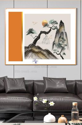 File gốc File tranh hiện đại pha lê gương KF101460 (in lụa) tranh mã đáo