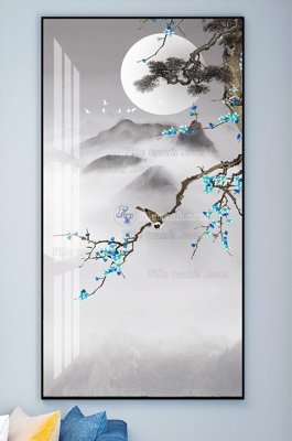 File gốc File tranh hiện đại pha lê gương KF101493 (in lụa) cao cấp