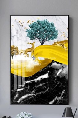 Tải file File tranh hiện đại pha lê gương KF101550 (gốc) làm tranh trang trí