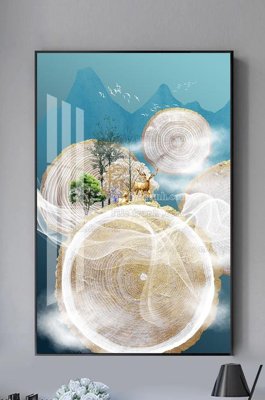 File tranh File tranh hiện đại pha lê gương KF101563 (gốc) phong cách tối giản