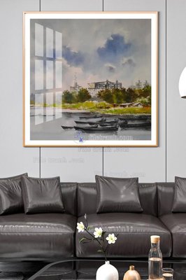 File in trần File tranh hiện đại pha lê gương KF101597 (bản gốc) phong cảnh