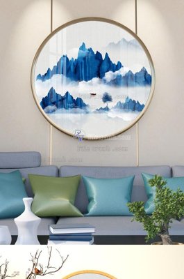 File tranh File tranh hiện đại pha lê gương KF101661 (file gốc) chủ đề phong thủy