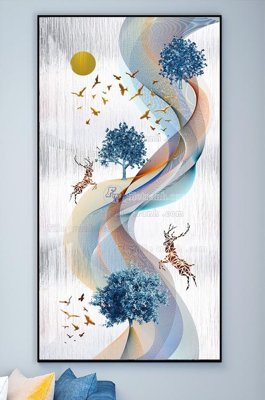 File tranh File tranh hiện đại pha lê gương KF101716 (gốc) phong cách tối giản