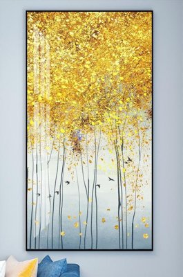 Download file gốc File tranh hiện đại pha lê gương KF101726 (in lụa) hoa lá