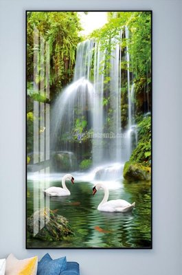 File tranh File tranh hiện đại pha lê gương KF101731 (ảnh gốc) in trần nhà