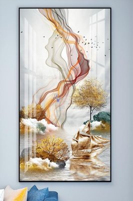 File gốc File tranh hiện đại pha lê gương KF101782 (ảnh chi tiết) để in lụa