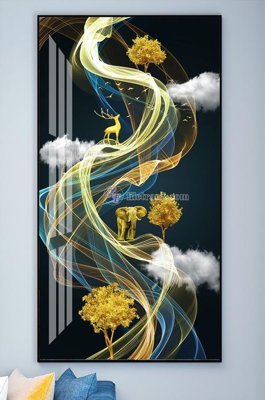 File gốc File tranh hiện đại pha lê gương KF101844 (phiên bản chuẩn) để in ấn