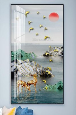 Chi tiết file ảnh File tranh hiện đại pha lê gương KF101871 sắc nét