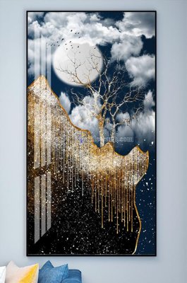 File PSD File tranh hiện đại pha lê gương KF101909 (bản gốc) đã tách nền