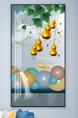 File gốc File tranh hiện đại pha lê gương KF101915 (in lụa) họa tiết 3D