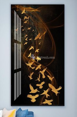 File in trần File tranh hiện đại pha lê gương KF101938 (bản gốc 3D) sống động