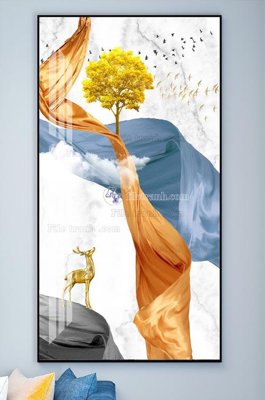 File tranh File tranh hiện đại pha lê gương KF101955 (gốc) chủ đề động vật