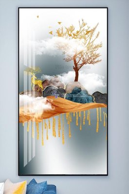 File tranh File tranh hiện đại pha lê gương KF101956 (gốc) chủ đề trừu tượng