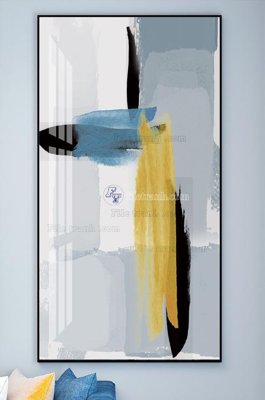 Tải file File tranh hiện đại pha lê gương KF101977 (gốc) chủ đề hoa sen