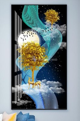 Tải file File tranh hiện đại pha lê gương KF102070 (gốc) in tranh tráng gương