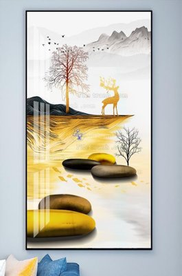 File tranh File tranh hiện đại pha lê gương KF102084 (ảnh gốc) in trần 3D