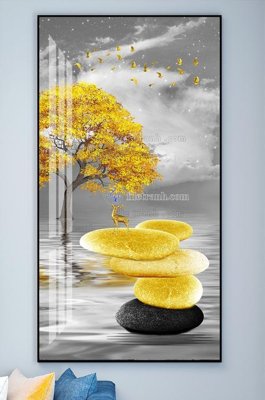 File in trần File tranh hiện đại pha lê gương KF102086 (file gốc) phong thủy