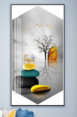 File in trần File tranh hiện đại pha lê gương KF102184 (bản gốc) đại dương