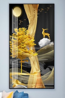 File in ấn cao cấp File tranh hiện đại pha lê gương KF102277 (file gốc)