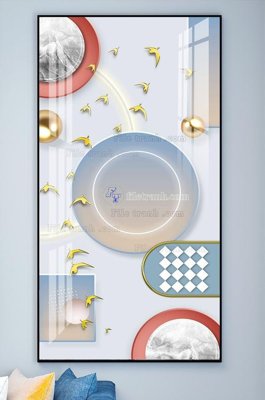 File tranh File tranh hiện đại pha lê gương KF102298 (bản gốc) treo quán cafe