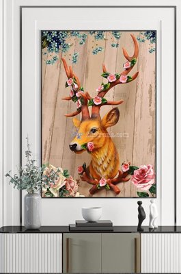 File gốc in mica File tranh hiện đại pha lê gương KF102316 chất lượng