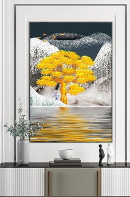 File gốc File tranh hiện đại pha lê gương KF102477 (cho in UV) siêu nét